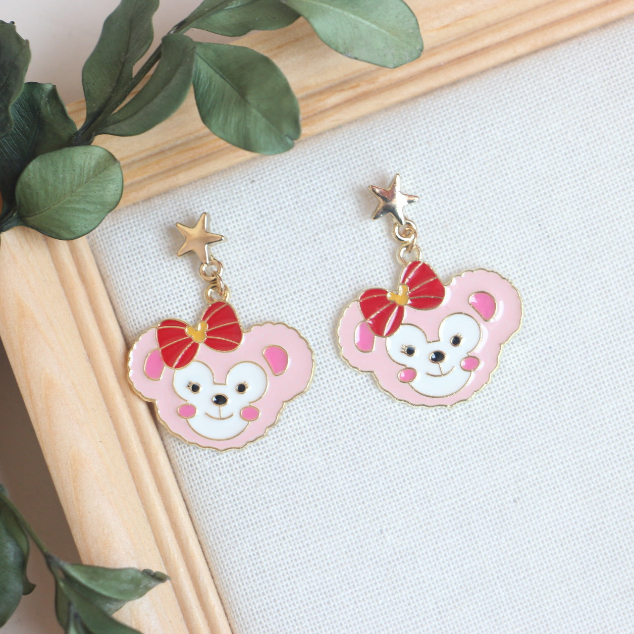 Alloy Bear Heart Earrings MIC-FanQ010