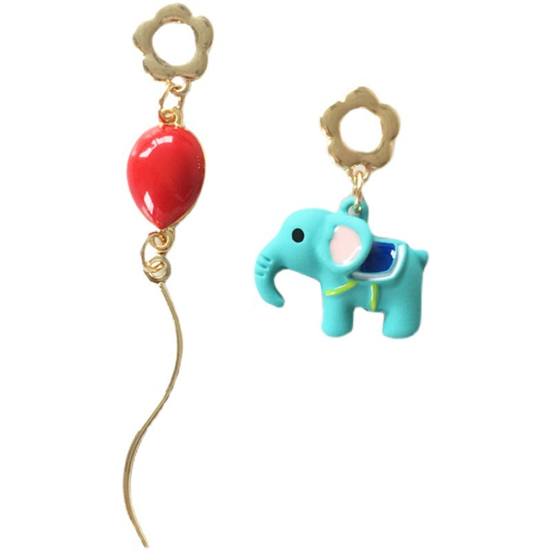 S925 silver needle cartoon funny elephant earrings MIC-BaoY052