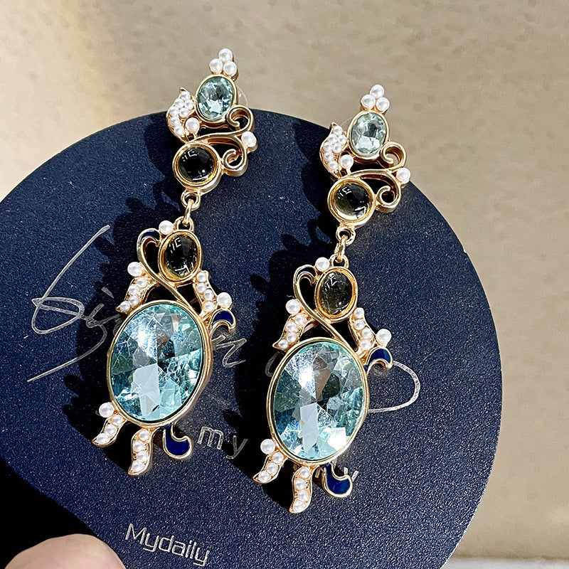 Alloy blue series earrings MYA-DieD001