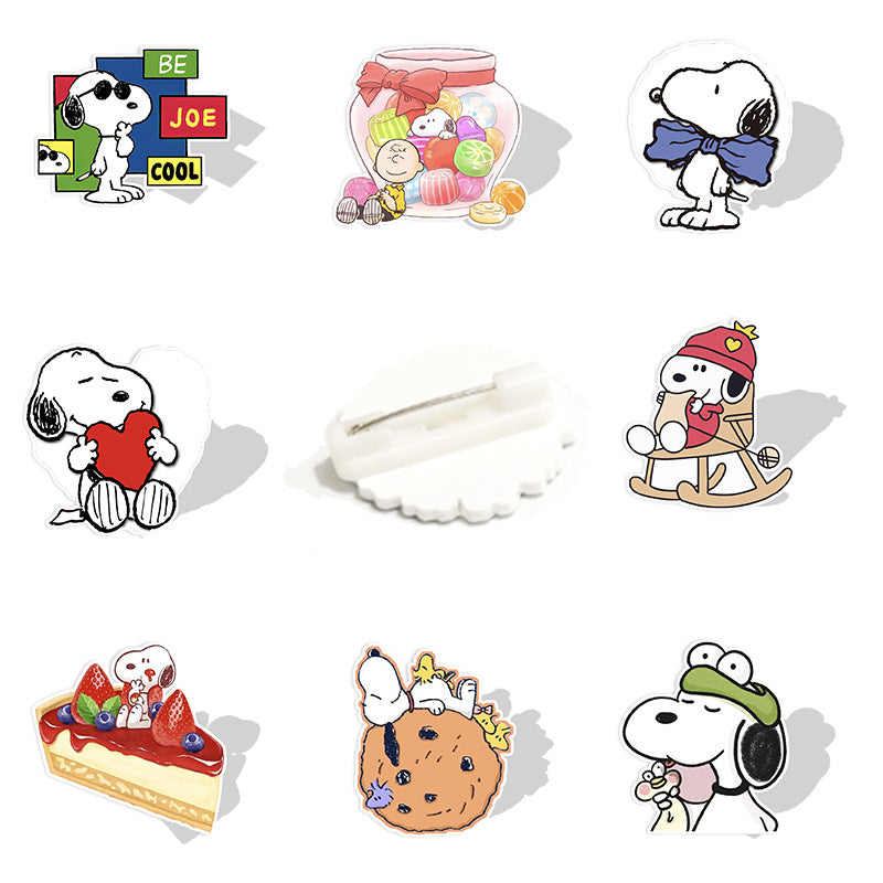 Acrylic cartoon cute Snoopy brooch (Minimo de compra 2) MYA-WeiJ005