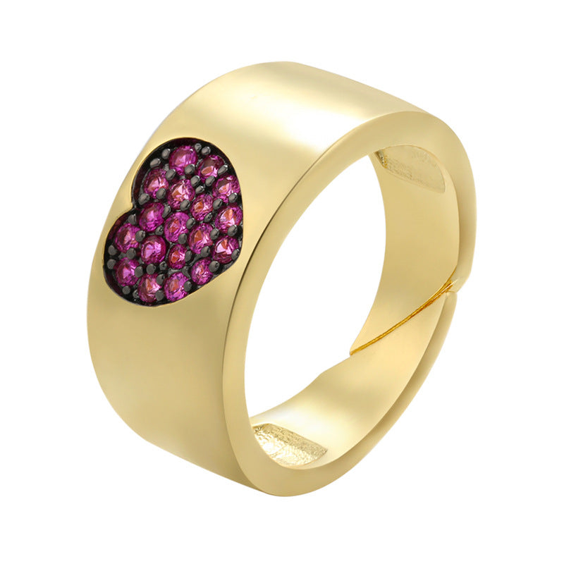 Micro Paved Broad Heart Ring MIC-JuC010