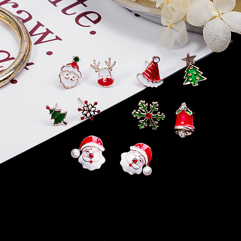 Alloy Santa Claus Asymmetric Earrings MYA-QingH019