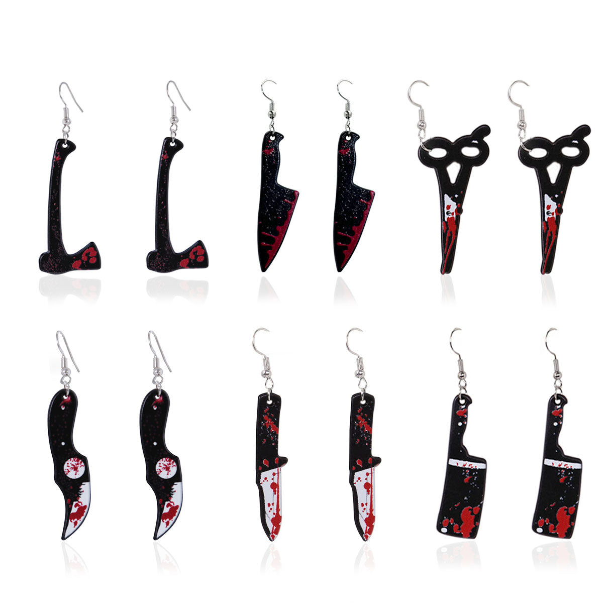 Alloy Bloodstained Axe Scissors Earrings MYA-MDD173