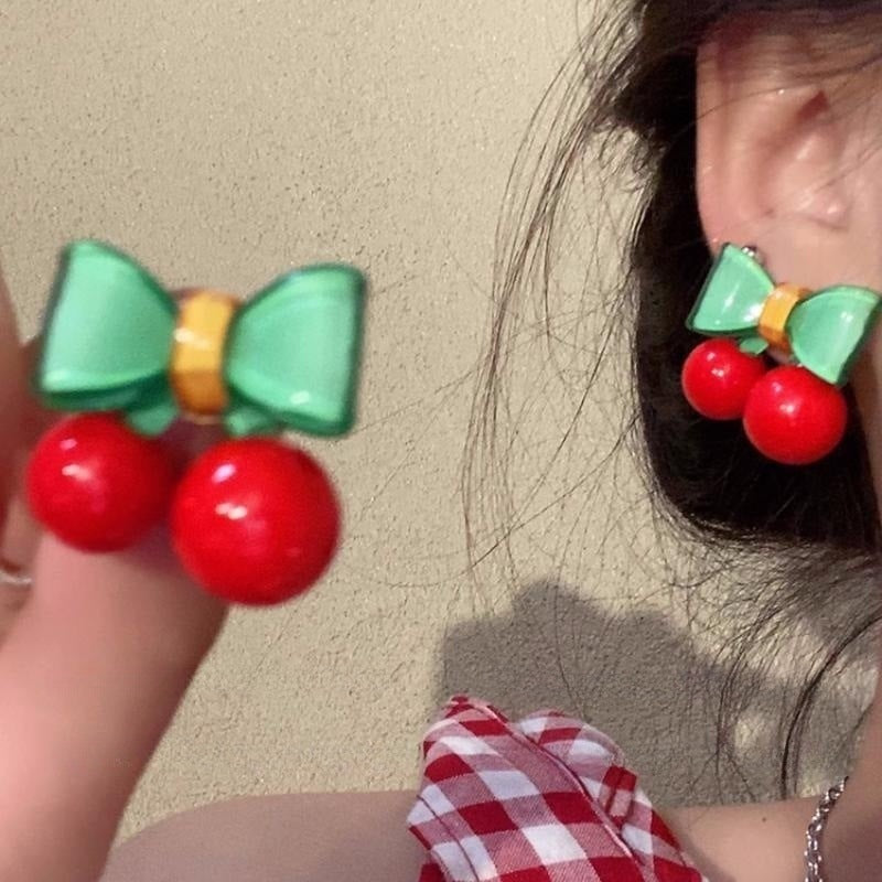 Alloy Early Summer Cherry Earrings (Minimo de Compra 2) MIC-XingS002