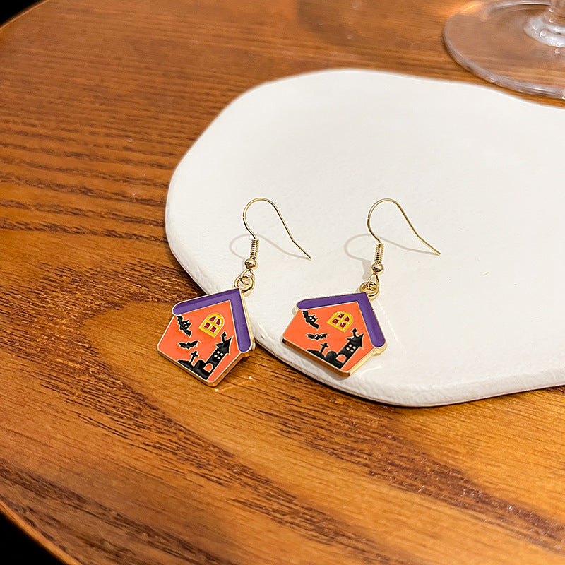 Acrylic Halloween vampire lip earrings MIC-MDD043