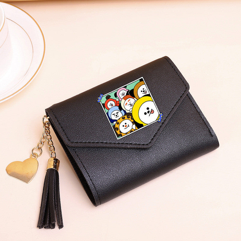 PU card bag tassel short wallet MIC-XingY013