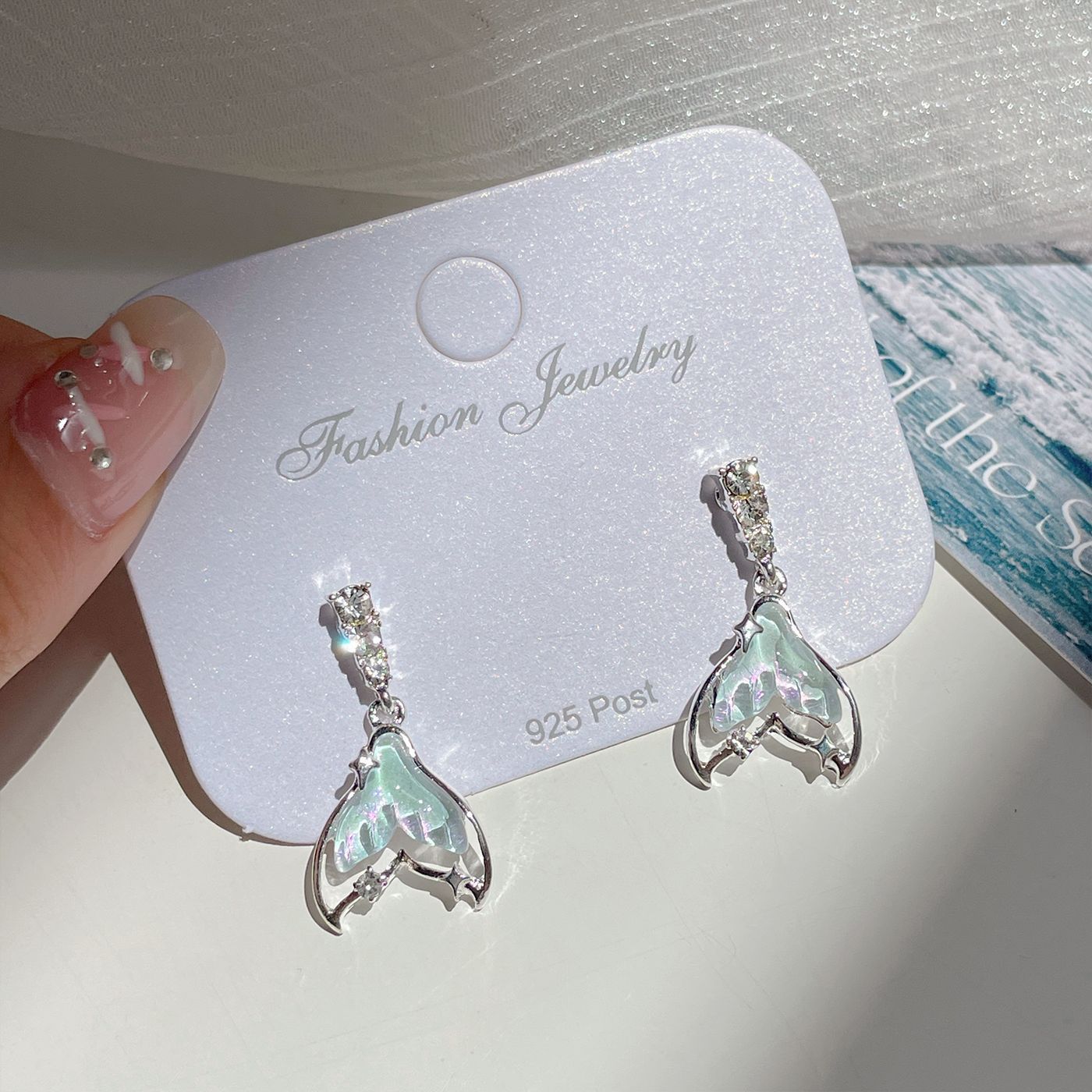 Alloy Ocean Series Blue Earrings MIC-ShuangX045