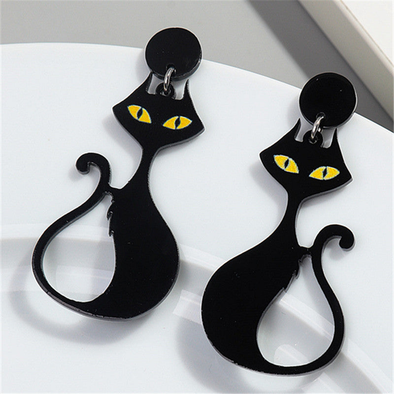 Acrylic Christmas Versatile Cat Earrings MYA-ChouD027