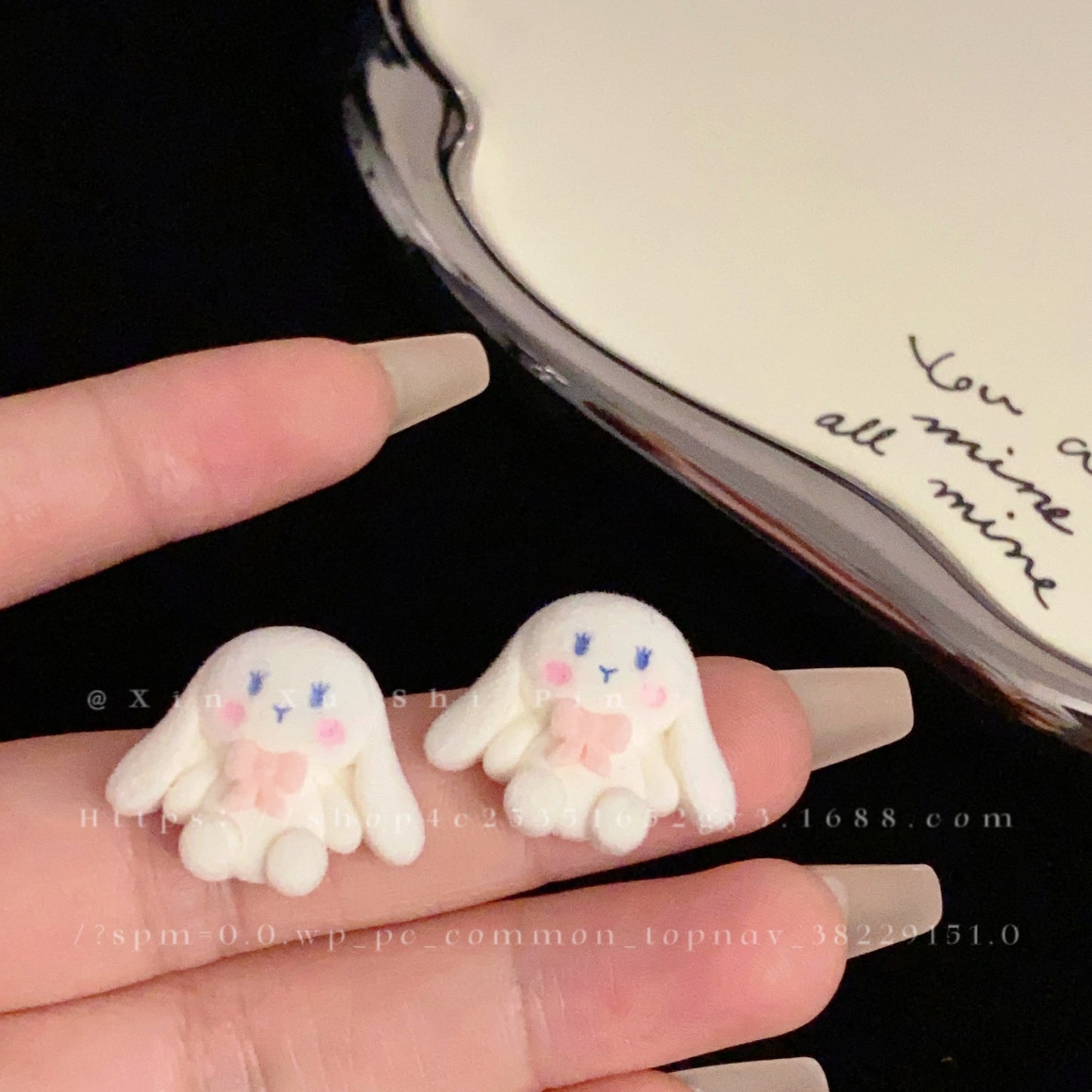 Alloy cute plush bunny earrings (Minimo de Compra 2) MIC-XinXu014