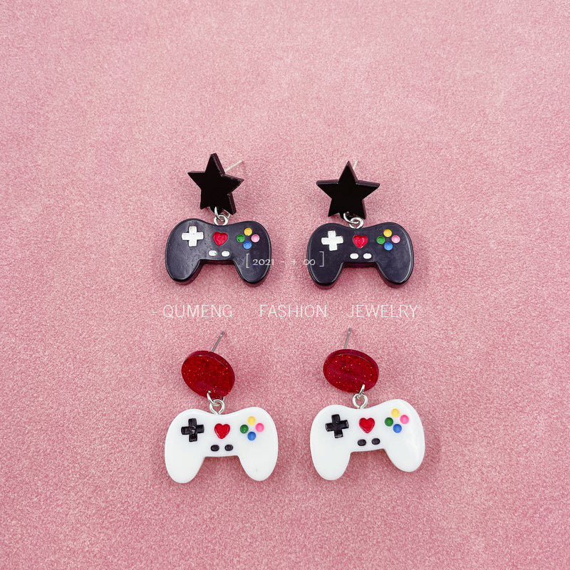 Alloy gaming console handle earrings MYA-OuG101