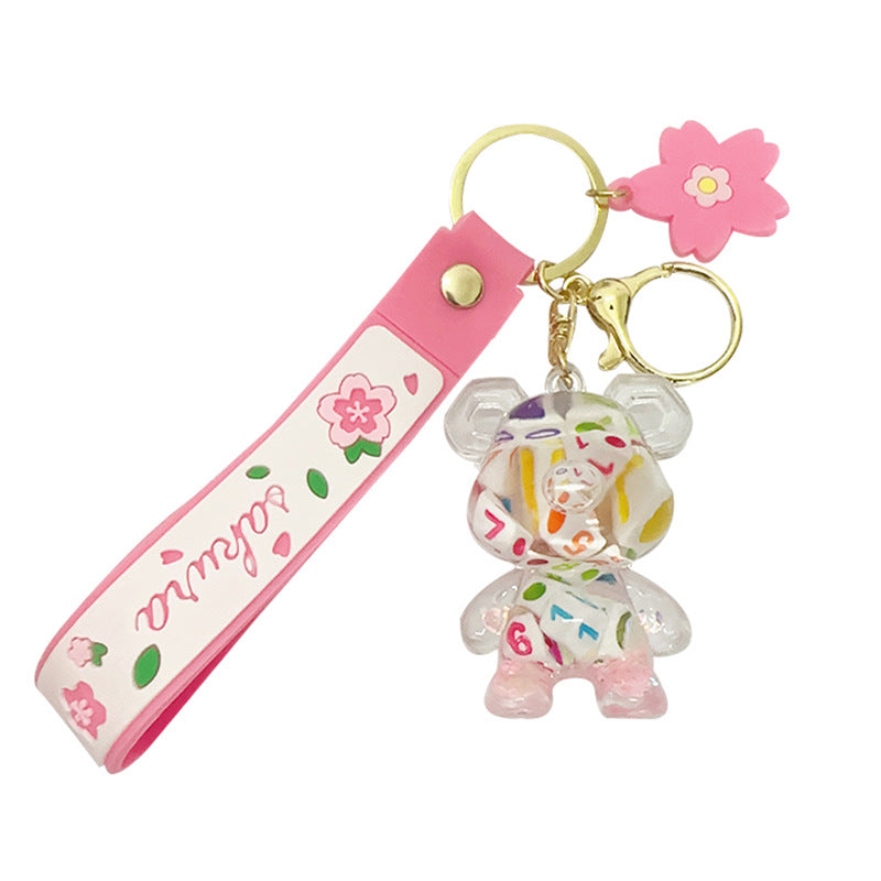 PVC dice pink oiled keychain MIC-OuS022