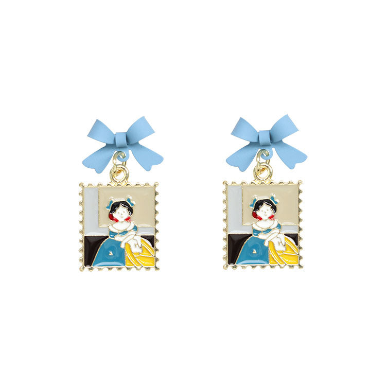 Alloy stamp geometric cartoon earrings MIC-QingJ048