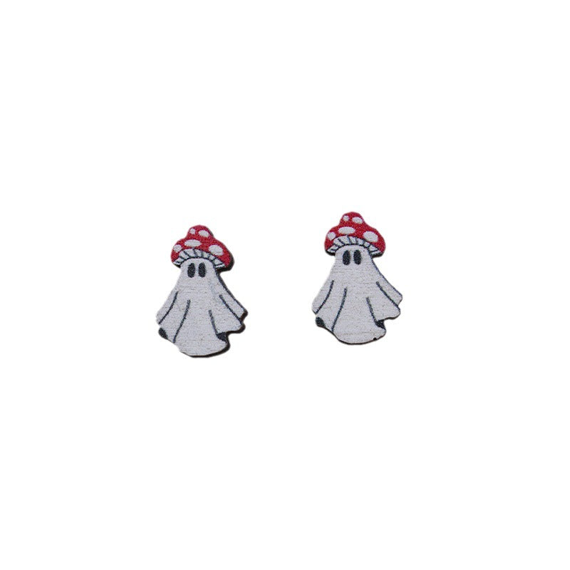 Acrylic Halloween Skull Head Earrings (Minimo de Compra 2) MYA-DuA027