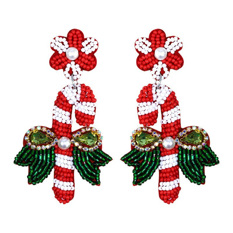 Alloy Pink Christmas Tree Earrings (Minimo de Compra 2) MYA-DWKM001