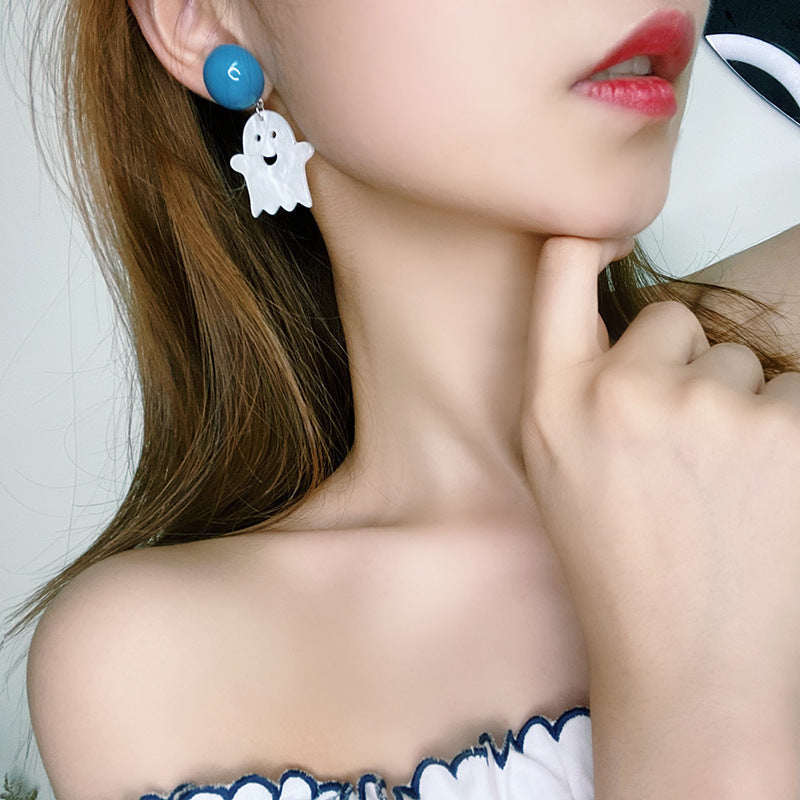 Alloy Asymmetric Ghost Earstuds MIC-XiM016