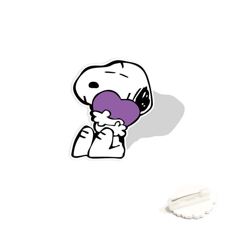 Acrylic cartoon cute Snoopy brooch (Minimo de compra 2) MIC-WeiJ003