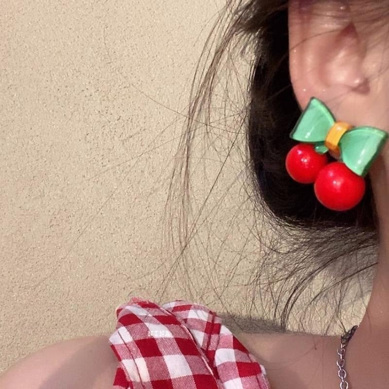 Alloy Early Summer Cherry Earrings (Minimo de Compra 2) MIC-XingS002