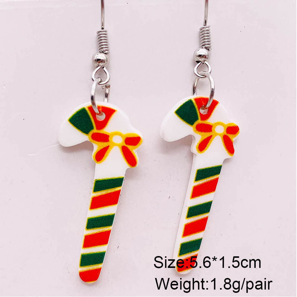 Acrylic Santa Claus Socks Earrings (Minimo de Compra 2) MYA-ChenY032