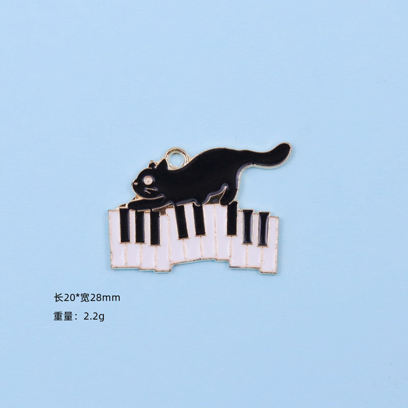 Alloy cartoon cute music notes cat accessories (Minimo de compra 10) MYA-ZeY006