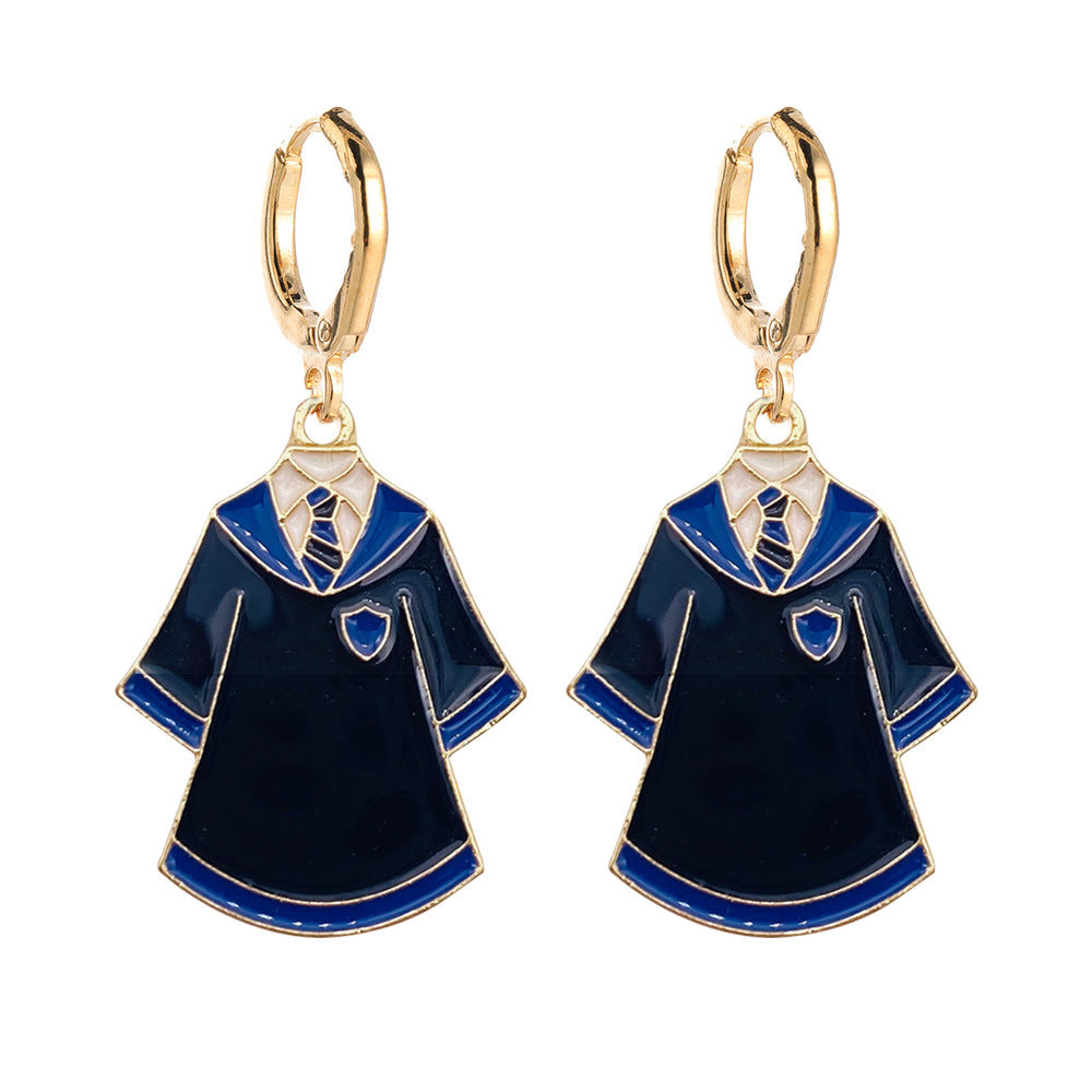 Alloy blue book earrings MIC-ChenY009