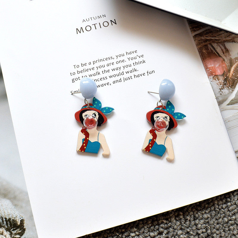 Cute Acrylic Cartoon Earrings MIC-XieN016