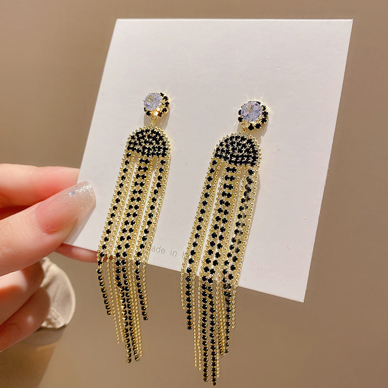 Alloy long tassel earrings MIC-LvS015