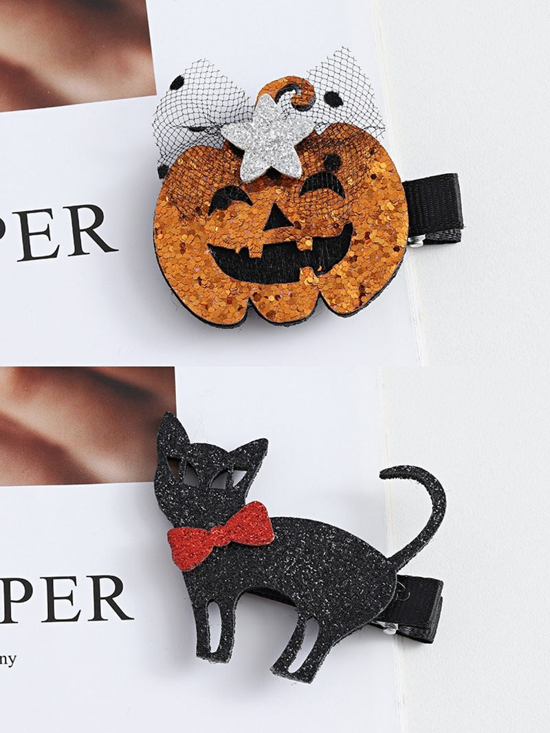 Plastic Halloween Pumpkin Ghost Hand Hair Clip MIC-JieD029