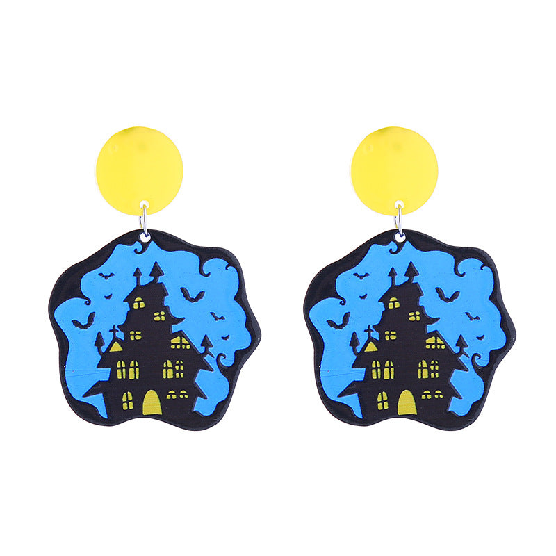 Acrylic Pumpkin Skeleton Ghost Earrings (Minimo de Compra 2) MIC-ChouT038