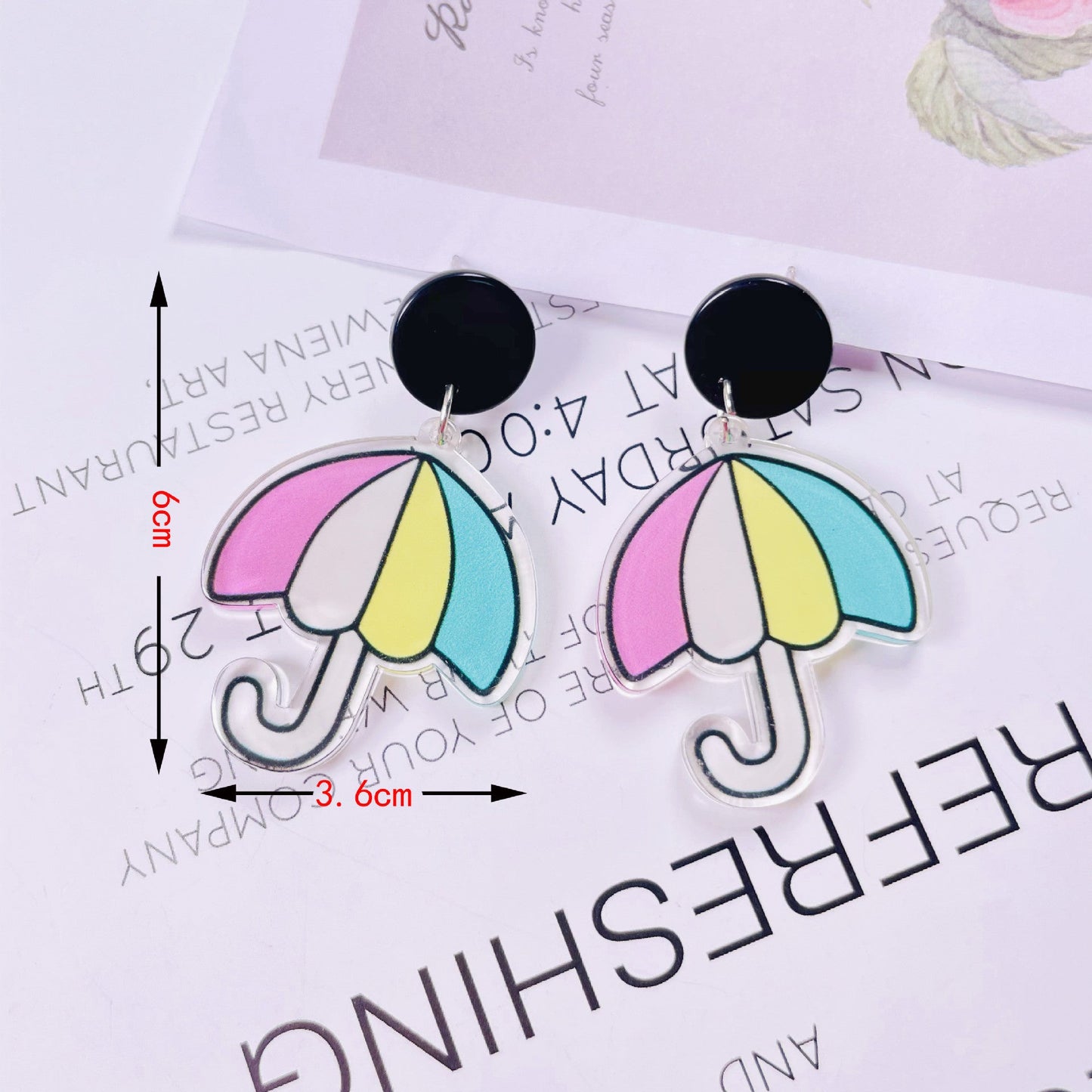 acrylic fun graffiti transparent acrylic flower earrings Minimo de compra 2 jiayi007