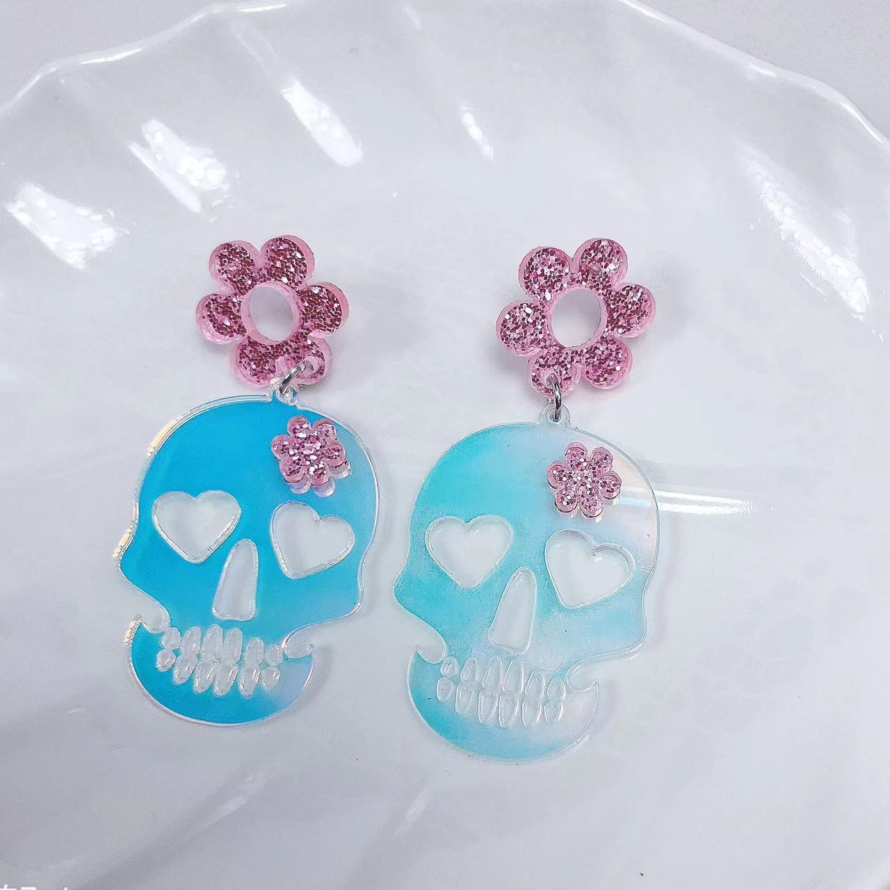 Acrylic funny and exaggerated ghost earrings (Minimo de compra 2) MIC-AnD009