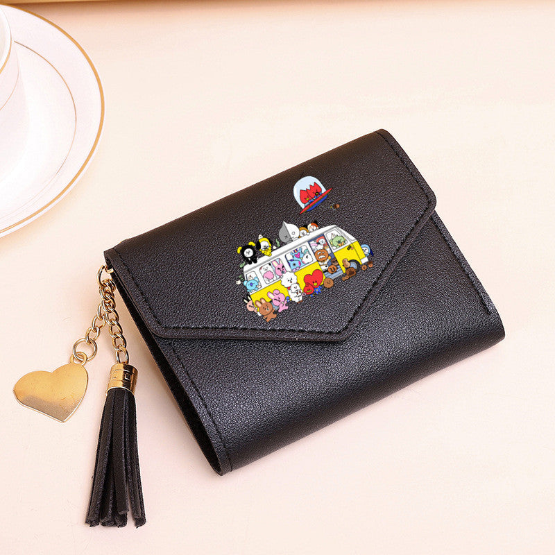 PU card bag tassel short wallet MIC-XingY013