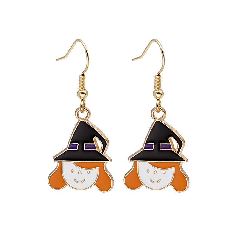 Acrylic Halloween Pumpkin Ghost Earrings MIC-MDD047