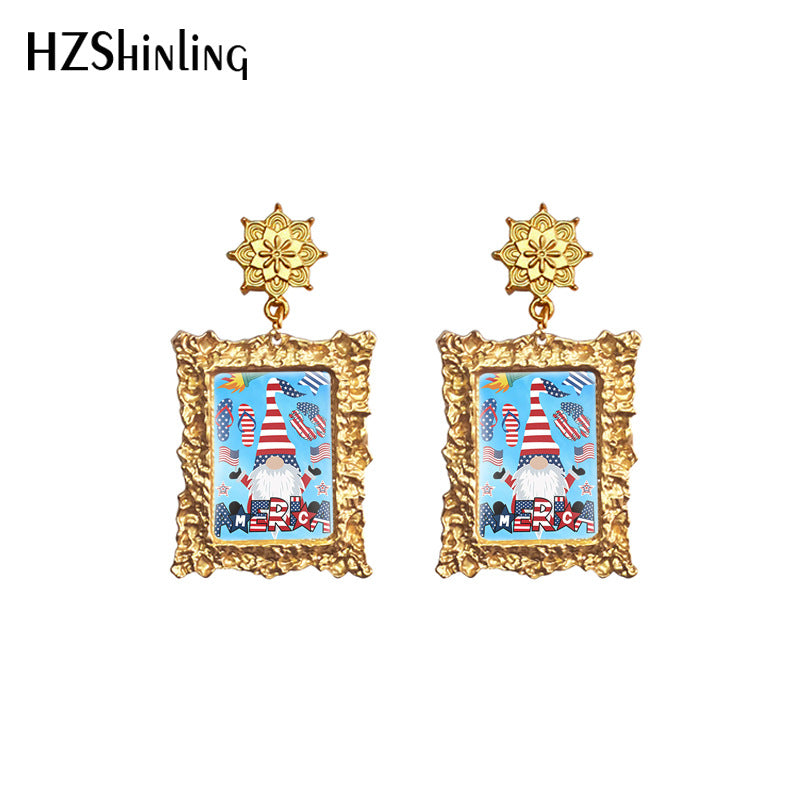 Alloy American Independence Day Earrings (Minimo de compra 5) MYA-XiangL059