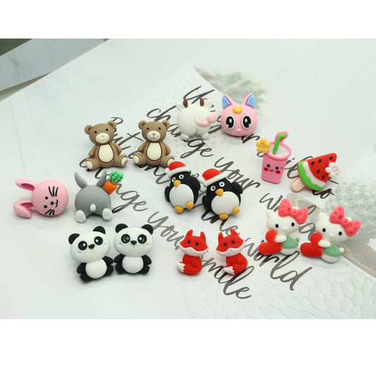 Acrylic Asymmetric Animal Earrings (Minimo de Compra 3) MYA-JueJ008