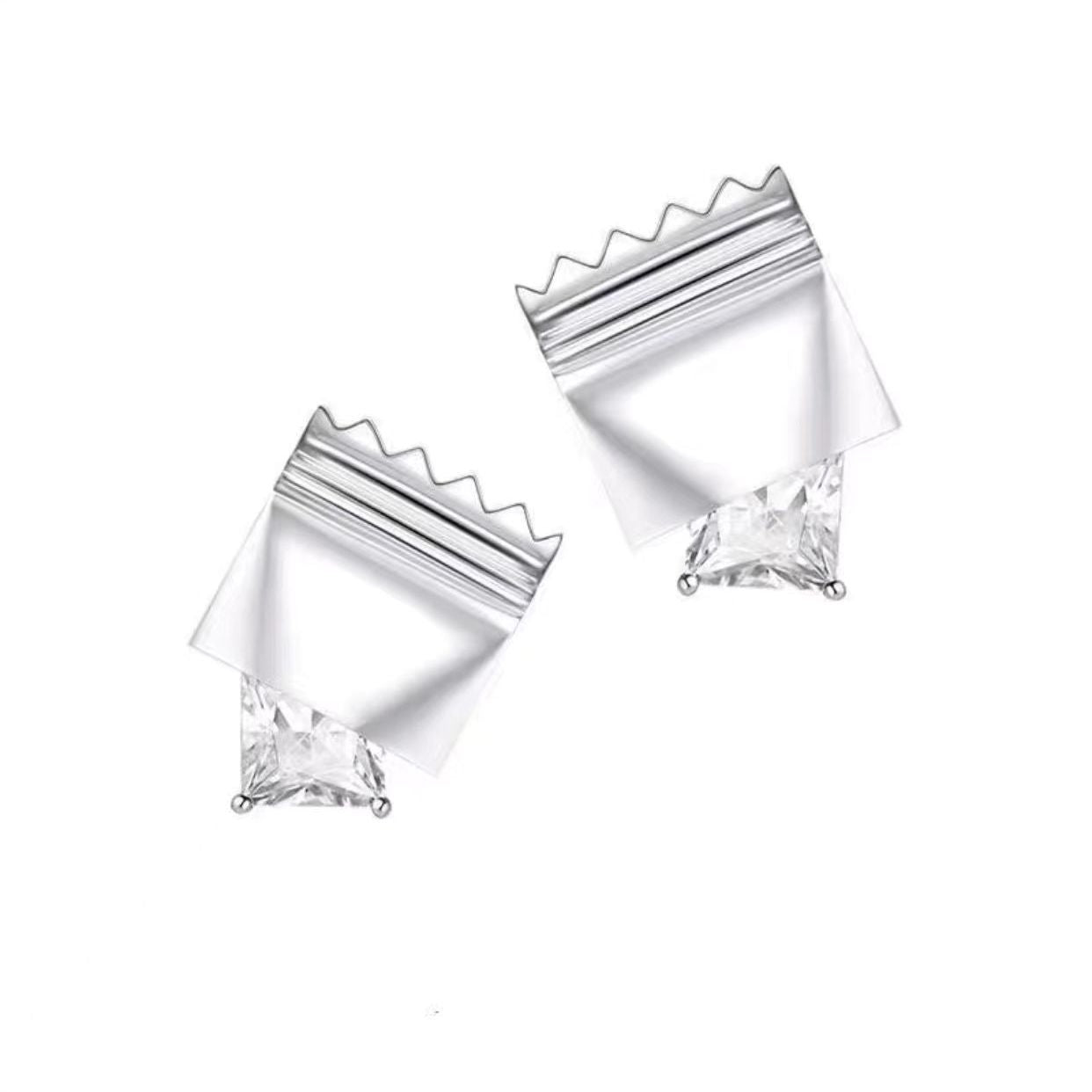 Sugar cube gemstone stud earrings(Minimo de Compra 2) MIC-JHF007