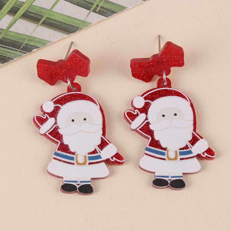 Acrylic Santa Claus sweater earrings MIC-DuA092