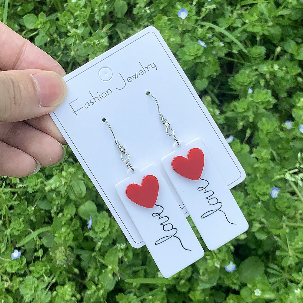 Acrylic Love Earrings (Minimo de compra 2) MIC-ManT021