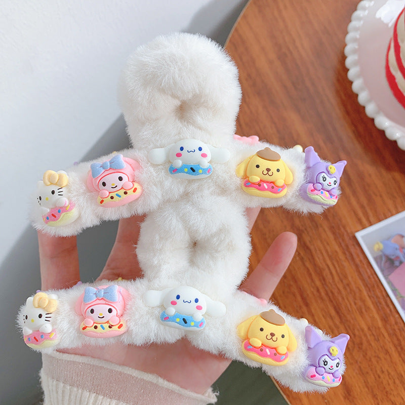 Acrylic cute cartoon plush hairpin MIC-DiLan005