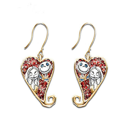 Alloy geometric heart shaped diamond earrings (Minimo de Compra 3)  MIC-AiY008