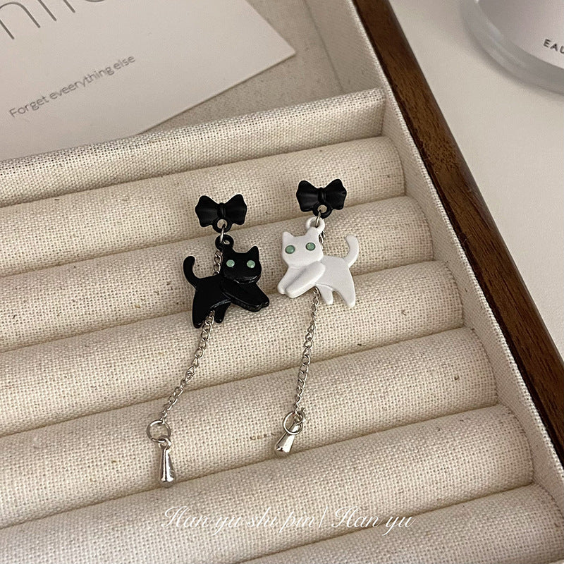 Alloy Asymmetric Cat Earrings (Minimo de Compra 3) MIC-HanY022