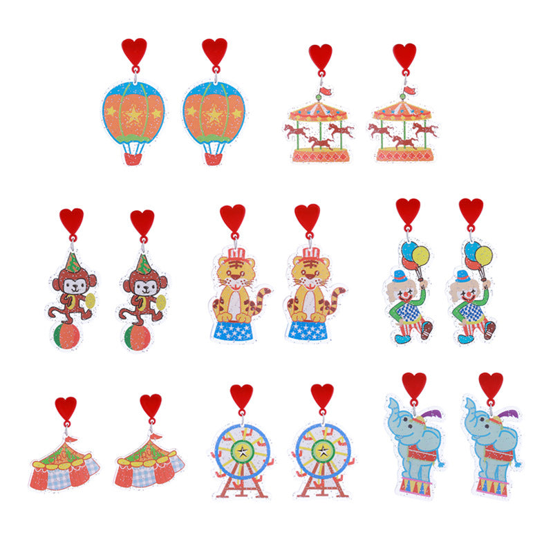 Alloy acrylic cute circus earrings MIC-ChouT052