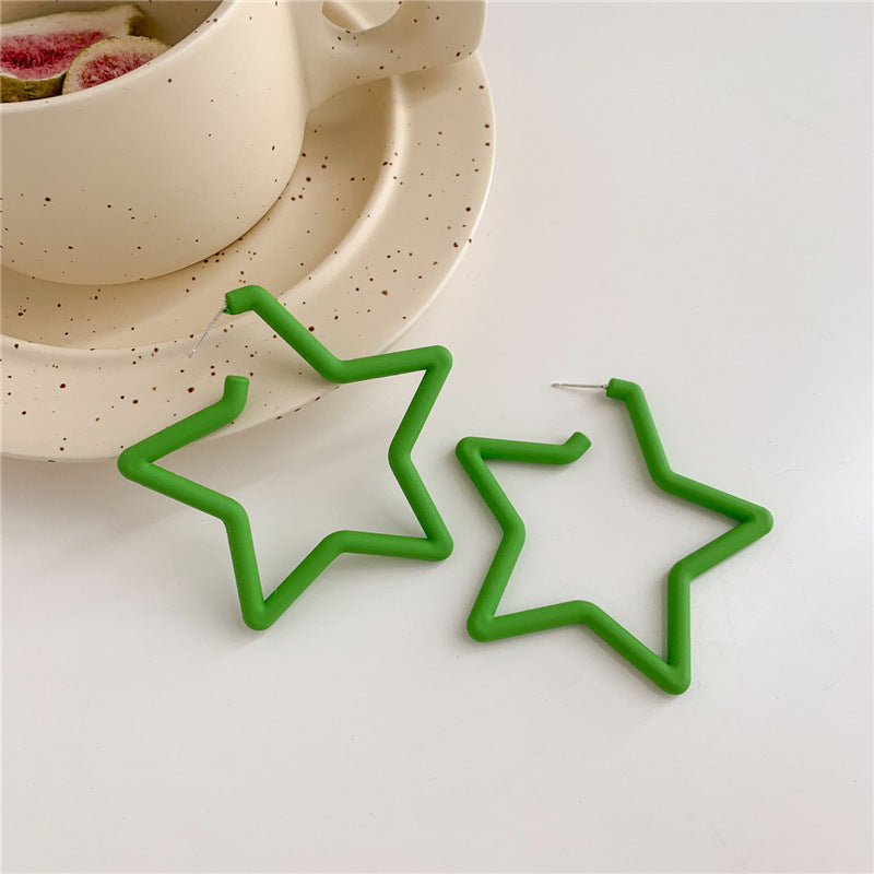 Resin Star Opening Jelly Color Earrings (Minimo de compra 2) MIC-LuoN004