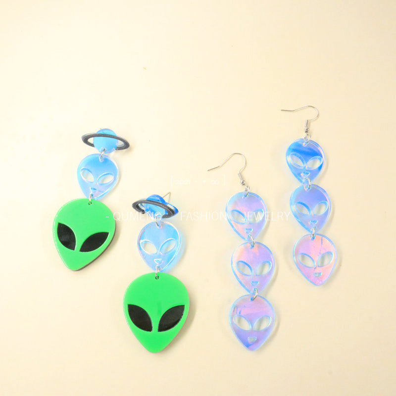 Acrylic Alien UFO Earrings （Minimo de compra 2） MIC-OuG014