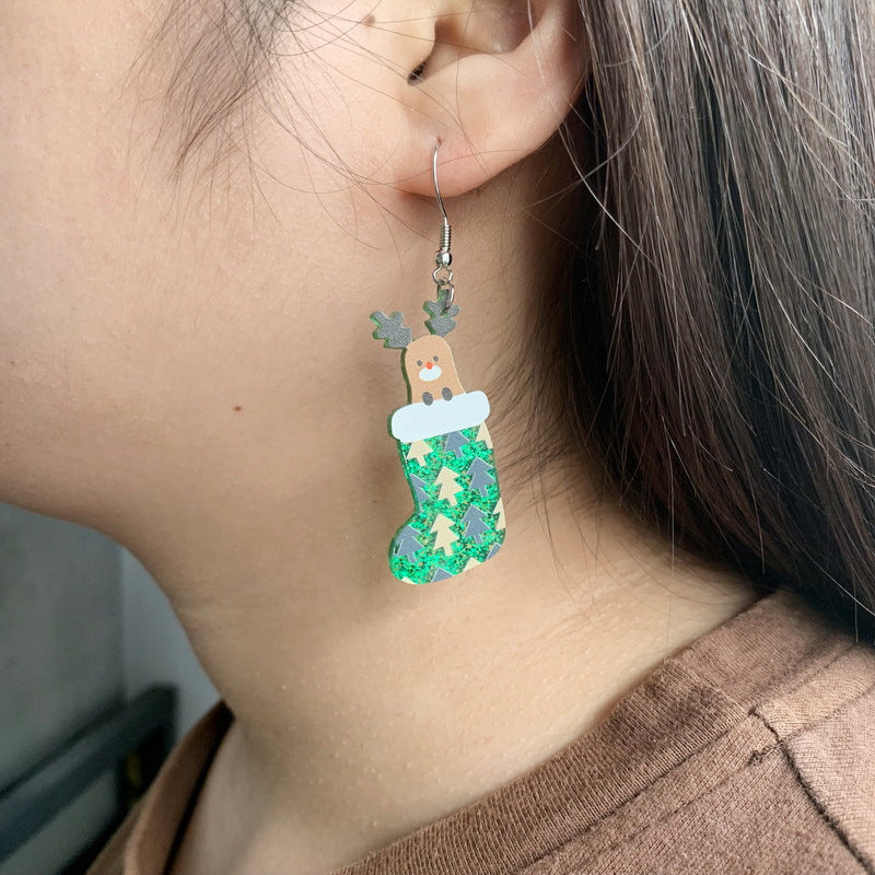 Acrylic Christmas Gift Earrings MIC-XueP109