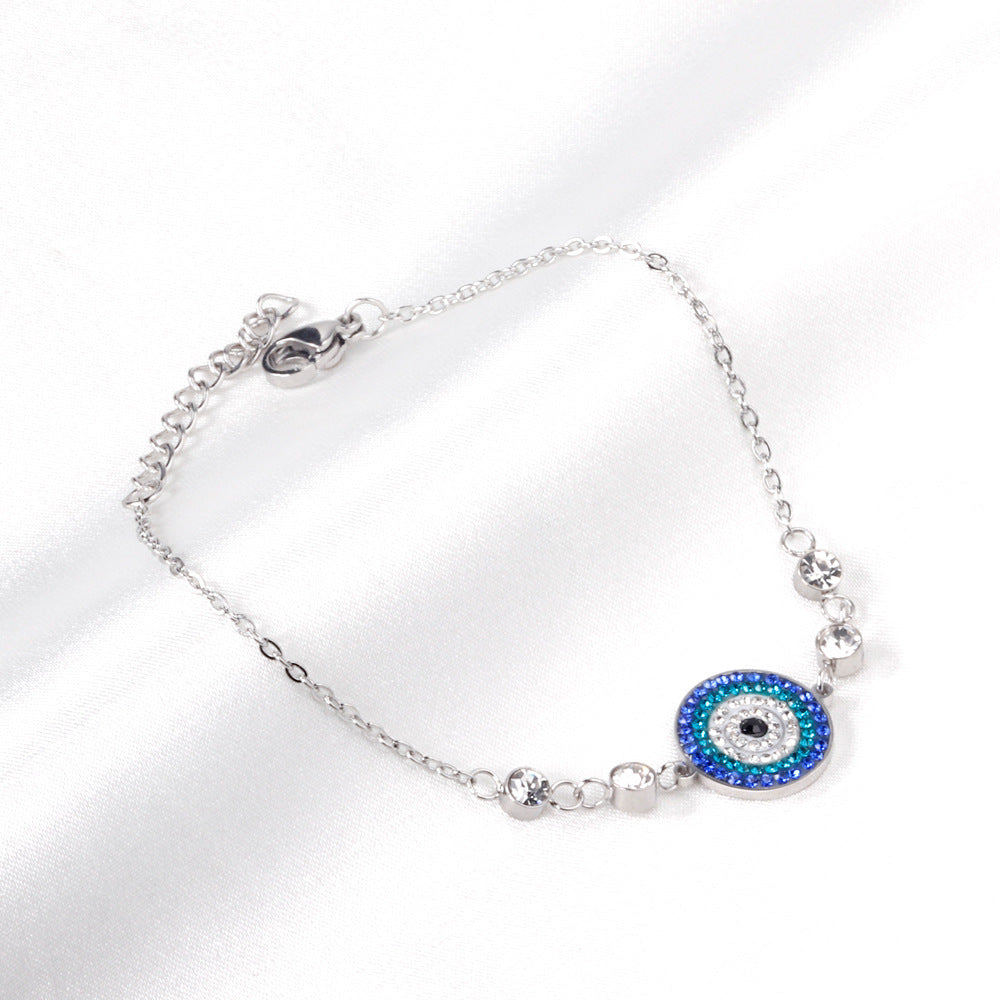 Bracelet Stainless Steel Vintage Melancholy Diamond Devil's Eye Minimo de compra 3 AiS004