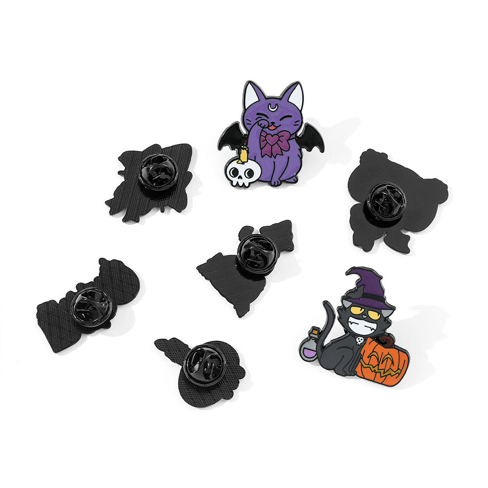 Alloy cartoon pumpkin kitten brooch (Minimo de Compra 2) MIC-ZhuoL020