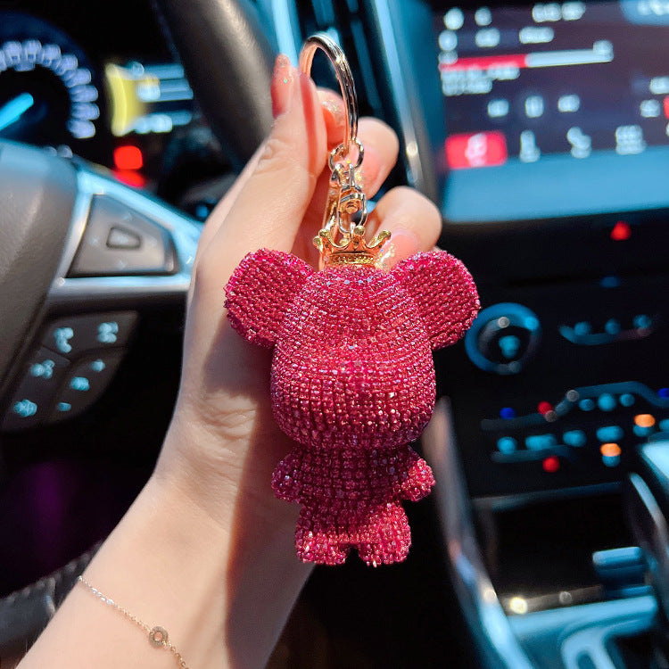 Diamond cartoon big bear keychain  （Minimo de compra 2） MYA-LianX012