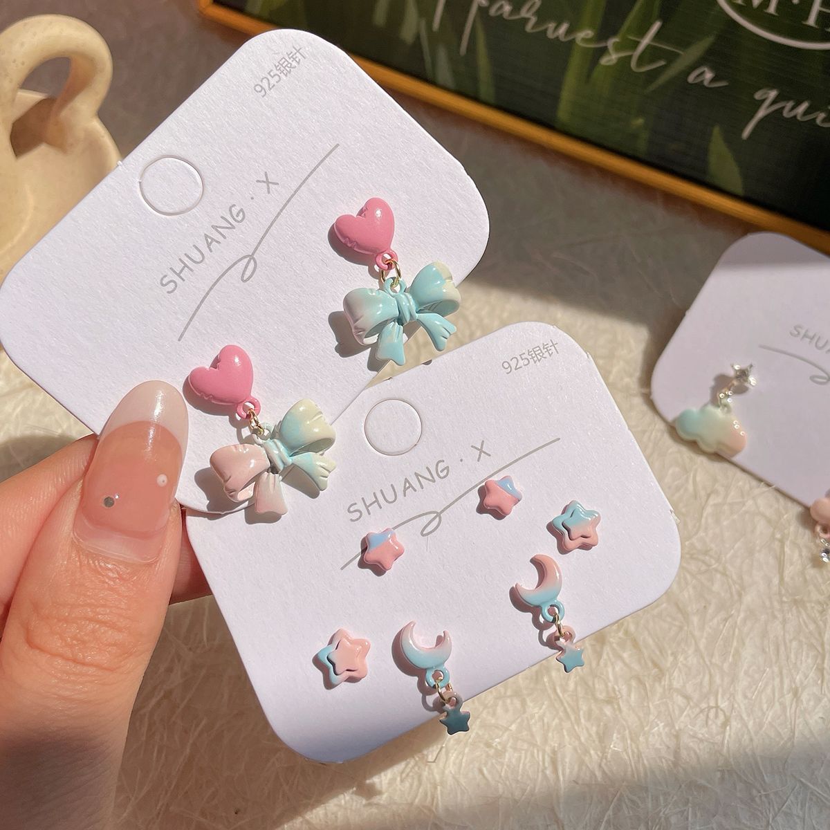 Alloy bow cloud earrings MIC-ShuangX047