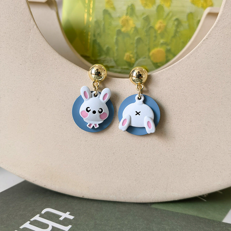 Resin cute cartoon rabbit earrings MIC-JiuY027