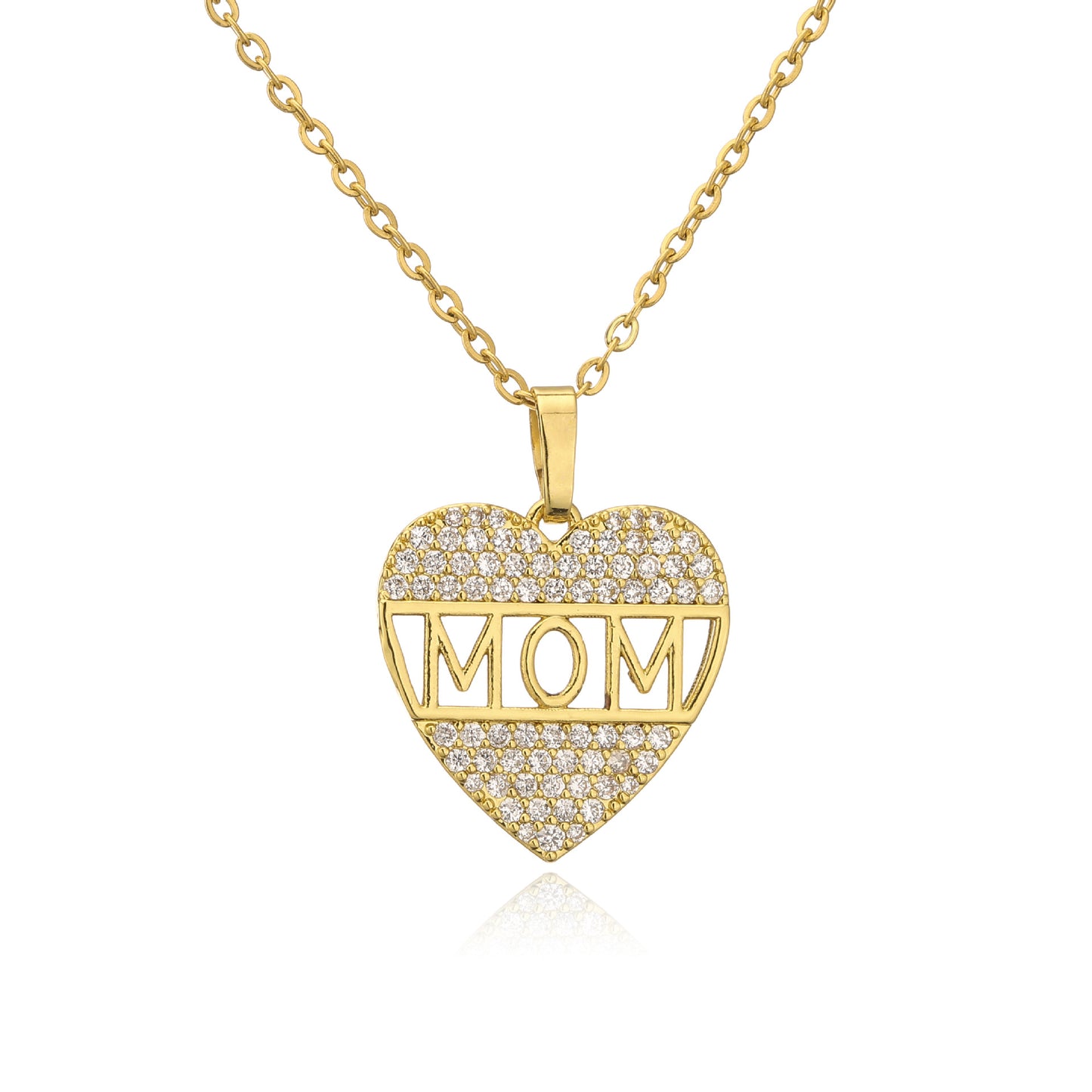 Stainless Steel Zircon Mother's Day Necklace MYA-JuC015